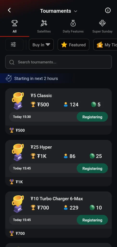CoinPoker移动端大厅界面